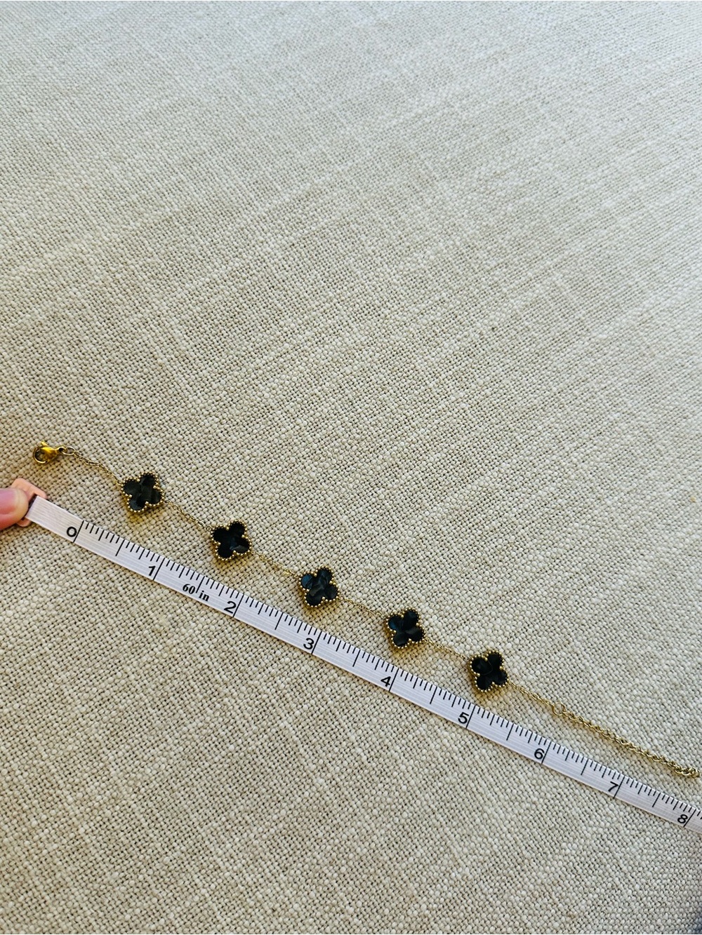 ONLY ONE Gold Bracelet with Black Clover Accents - Elegant Women's Jewelry (New) - Picture 4 of 4